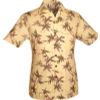 Afbeelding van Chenaski | Overhemd korte mouw, Palms creme, bruin lilac