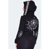 Afbeelding van Jawbreaker | Hoody zwart met witte veterdetails en goth web prints