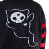 Afbeelding van Cupcake Cult | Half dead cat jumper, zwart rood gestreept 