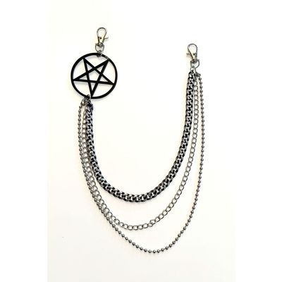 Foto van Banned | Goth broek ketting met Pentagram