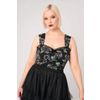 Afbeelding van Hell Bunny | Corset top Romance Noire met rozen en sweetheart halslijn