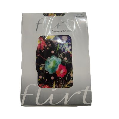 Foto van Flirt | Panty zwart met aquarel bloemen explosie