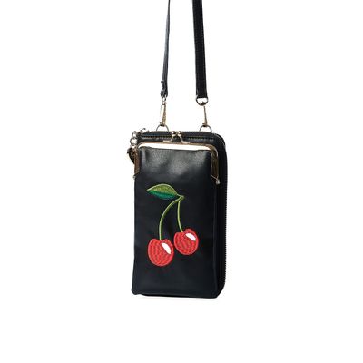 Foto van Banned | Zwarte cross body telefoon tas, Cherrie pie