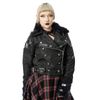 Afbeelding van Poizen Industries | Glam-punk jas Ravens Rose met pvc details gespen en kettinkjes