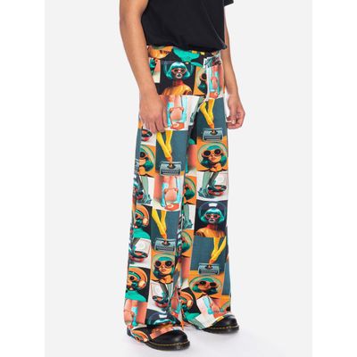 Foto van ATO Berlin | Soepele broek Ereski met Retro foto-collage print