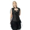 Afbeelding van Vixxsin | Gothic corset Ebony, afneembaar schouderdeel met gespen en ringetjes