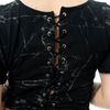 Afbeelding van Vixxsin | Gothic top, Shadowglass met diepe halslijn wijde mouwtjes en veter op de rug