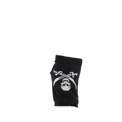 Foto van Zacharia | Korte vingerloze zwarte handschoenen met piratenschedel en zwaden