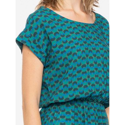 Foto van ATO Berlin | Jurk Milou met groen blauw abstracte print