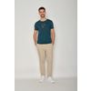 Afbeelding van Green Bomb | T-shirt Bike Mikkel, steen blauw bio katoen