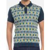 Afbeelding van ATO Berlin | Polo Enzio bio katoen, grijs multi jacquard patroon