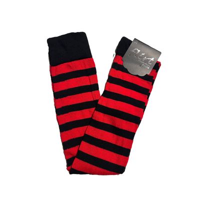 Foto van Flirt | Overknee sokken zwart rood gestreept