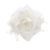 Afbeelding van Zacharia | Witte roos met glitter en veertjes op haarclip broche en elastiek