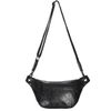 Afbeelding van Banned | Schouder/ pouch-tas Damien zwart met structuurprint en ketting aan de rits 
