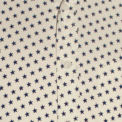 Foto van Chenaski | Retro 70s overhemd, stars zwart creme-wit