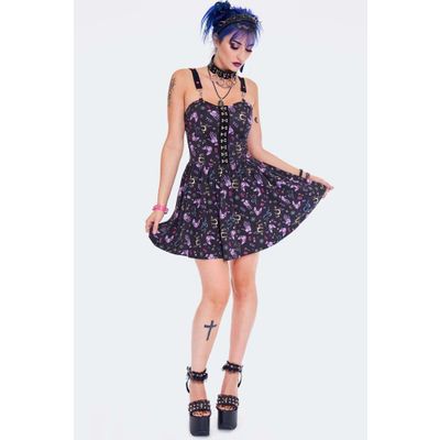 Foto van Jawbreaker | Mini jurk met Goth ouija print