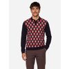 Afbeelding van ATO Berlin | Polo Enne met lange mouw zwart rood retro jacqard patroon