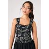 Afbeelding van Hell Bunny | Corset top Romance Noire met rozen en sweetheart halslijn