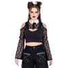 Afbeelding van Heartless | Gothic bolero Lilith met wijde kanten mouwen en wit kraagje