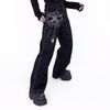 Afbeelding van Heartless | Stoere zwarte broek Widow maker met witte spinnenweb en spin