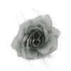 Afbeelding van Zacharia | Zilver roos met glitter en veertjes op haarclip, broche en elastiek