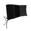 Afbeelding van Zacharia | Gothic punk suede-riem met elastiek en 3 rijen corset veter-details