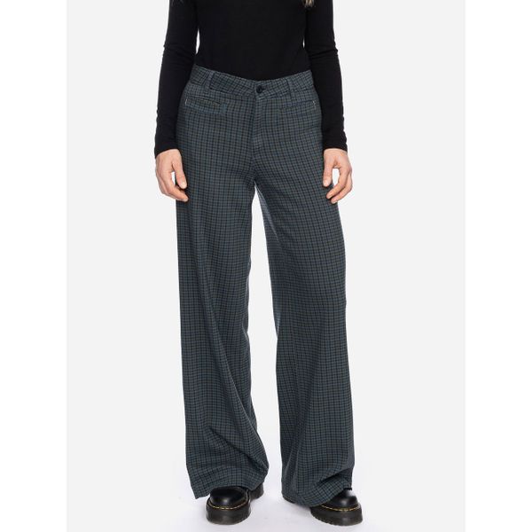 ATO Berlin | Hoge taille broek Lacy, groen blauw geruit