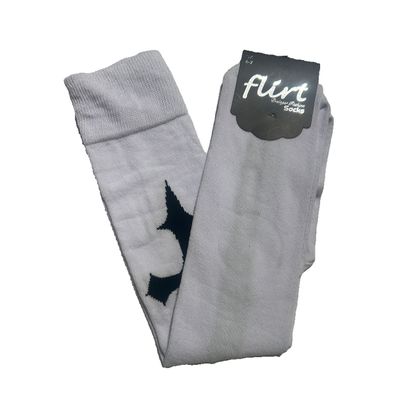 Foto van Flirt | Lange witte gothic sokken met een zwart kruis