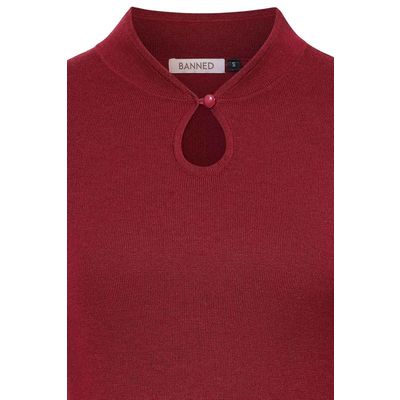 Foto van Banned | Bordeaux jumper met key-hole halslijn, Queensize