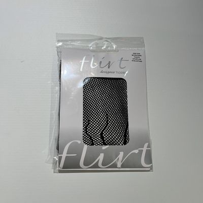Foto van Flirt | Zwarte fishnet panty met vlammen motief