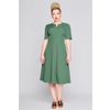 Afbeelding van Collectif | Retro a-lijn jurk Arya effen groen met korte mouw