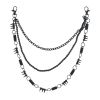 Afbeelding van Zacharia | 3 dubbele zwarte heupketting met spikes, fiets-ketting en clips