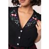 Afbeelding van Hell Bunny | Blouse Winnie met bloem borduursels op de kraag en pofmouwtjes