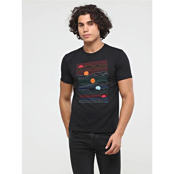S-Ponder | Heren T-shirt Solar System, navy blue