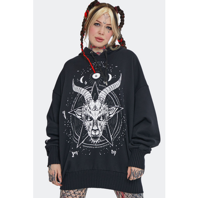 Foto van Jawbreaker | Hoody Baphomet print met occulte print