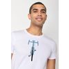 Afbeelding van Green Bomb | T-shirt Bike front stamp, wit bio katoen