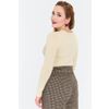 Afbeelding van Voodoo Vixen | Creme jaren '40 Jumper van ajour-breisel met boeketjes borduursels