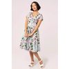 Afbeelding van Hell Bunny | Jaren '50 jurk Rina, baby-blauw met grote witte en roze vintage bloemen