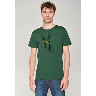 Foto van Green Bomb | T-shirt Bike Donkey, bottle green bio katoen