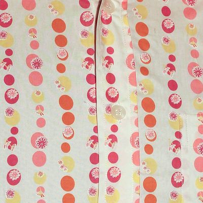 Foto van Chenaski | Overhemd 70's, Dots and tiny flowers, creme pink