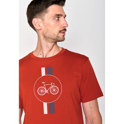 Foto van Green Bomb | T-shirt Bike highway, steen rood bio katoen