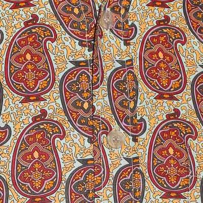 Foto van Chenaski | Retro 70's overhemd, indian paisley blauw bordeaux