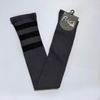 Afbeelding van Flirt | Grijze overknee sokken met 3 zwarte strepen, extra lang