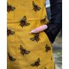 Afbeelding van Run & Fly | Tuinbroek, gele ribcord met bijenprint, unisex