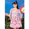 Afbeelding van Hell Bunny | Mini-jurk Picnic Bear met korte mouwtjes en ruche details