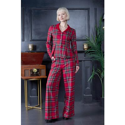 Foto van Banned | Dames pantalon Joanna 40's rode Schotse ruit