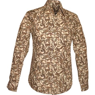 Foto van Chenaski | overhemd Seventies Paisley creme, grijs