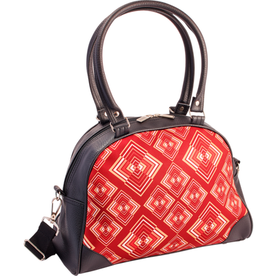 Foto van Chenaski | Handtas bowlingbag model, Rhombus rust