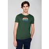 Afbeelding van Green Bomb | T-shirt Bike winter, groen bio katoen