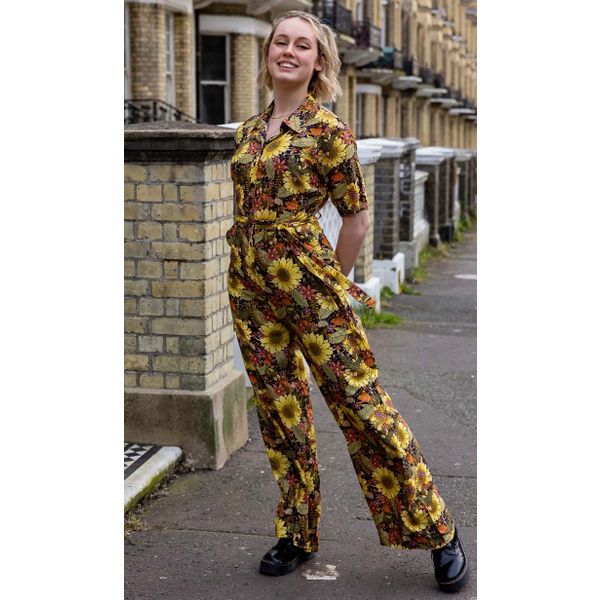 Run & Fly | Jumpsuit Midnight Blues Sunflower
